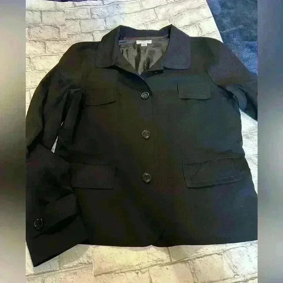 Women’s Pendleton Black Multi Pocket Wool Blend Jacket Coat Size 18 Tall - Picture 1 of 7